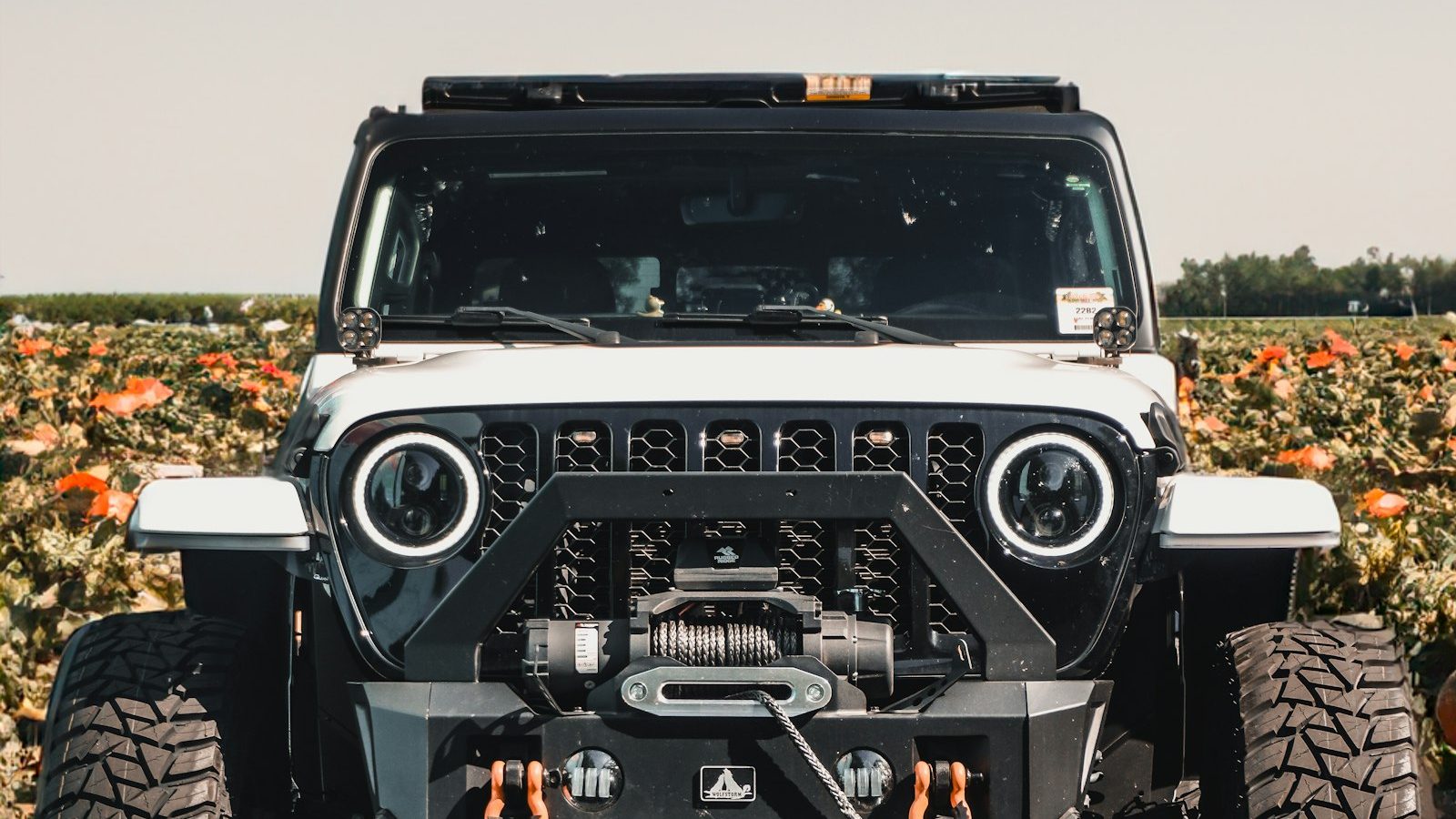Jeep Gladiator with a steel winch bumper